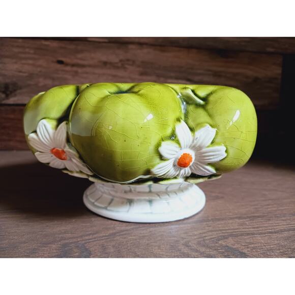 Vintage 1967 MCM Inarco Daisy And Apple Cookie Jar Canister E-2862 Retro/ NO LID - Picture 4 of 7